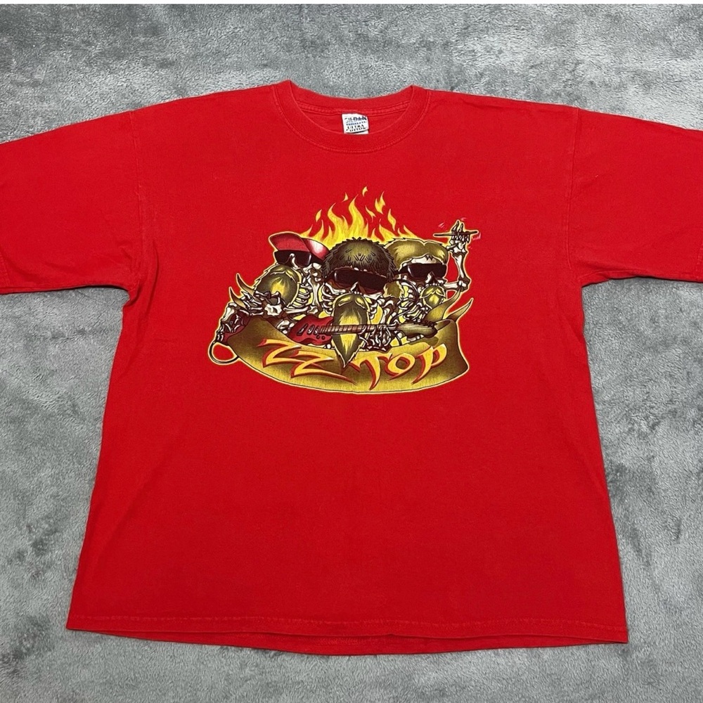 ZZ Top Vintage Skeletons in Hell Concert T-shirt Red Mens XL